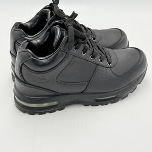 Mountain Gear Men's Black Leather Air Cushion Sneakers